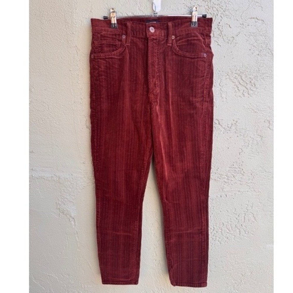 Citizens of Humanity Womens Rust Corduroy Pants High Waist Preppy Academia